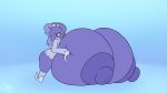 abstract_background anthro big_breasts blue_background breast_squish breasts breasts_on_ground clothed clothing fan_character female generation_2_pokemon hair hi_res huge_breasts hyper hyper_breasts jacket kespuzzuo misdreavus nintendo nipples non-mammal_nipples partially_clothed pokemon pokemon_(species) purple_body purple_eyes purple_hair purple_nipples simple_background squish topwear yellow_sclera