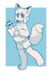 2023 4_fingers absurd_res anthro barefoot bottomwear canid canine clothed clothing color_fox digitigrade eyebrows feet fingers fox fully_clothed fur hair hi_res hoodie looking_at_viewer mammal shorts smile solo topwear
