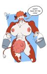  anthro big_breasts bovid bovine breasts brown_body brown_fur bucket cattle dairy_products drunkarddingo fefe_ferguslie_(drunkarddingo) female food fur hereford_cattle hi_res highlights_(coloring) horn huge_breasts hyper_udder hyper_udders line_art mammal milk multicolored_body multicolored_fur muscular muscular_female nipple_piercing nipples piercing pinup pose signature simple_background solo speech_bubble teats two_tone_body two_tone_fur udders white_body white_fur 