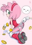  absurd_res accessory amy_rose anthro bent_over bottomwear butt clothed clothing clothing_lift eulipotyphlan female fur gloves hair handwear headband hedgehog hi_res looking_back mammal panties pink_background pink_body pink_fur pink_hair rear_view ring ryured simple_background skirt skirt_lift solo sonic_the_hedgehog_(series) underwear 
