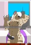 absurd_res anthro balls bed cellphone city city_background cuckold electronics furniture genitals hi_res hyena infidelity inside male mammal miller_yeen muscular penis phone photo piercing selfie slightly_chubby snapchat solo spots spottedboysztudio