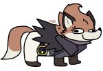 belt boots bottomwear brown_body brown_fur canid canine cape clothed clothing digital_media_(artwork) dungeons_of_aether female feral fleet_(dungeons_of_aether) footwear fox fur hi_res jetx_121 mammal rivals_of_aether smile solo tail