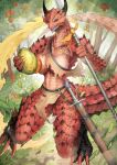  anthro breasts claws dragon eguchi_tumoru female horn looking_at_viewer melee_weapon smile solo sword weapon 