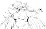  anthro anthrofied armor big_breasts breasts claws featureless_breasts female hair hand_behind_head headgear helmet huge_breasts long_hair melee_weapon monochrome muscular muscular_anthro muscular_female nintendo nude open_mouth pok&eacute;mon pok&eacute;mon_(species) samurott simple_background solo sword torushitakara video_games weapon white_background wide_hips 