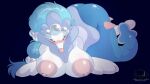 16:9 4k absurd_res areola big_breasts blue_body blue_sclera blush breasts busty_feral female feral generation_7_pokemon hi_res jadenarts nintendo nipples pink_areola pink_nipples pokemon pokemon_(species) primarina solo white_body white_eyes widescreen