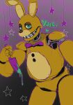 ambiguous_gender animatronic anthro blood bodily_fluids colored_blood dayohiko five_nights_at_freddy&#039;s green_blood hi_res knife lagomorph leporid machine mammal rabbit robot scottgames solo spring_bonnie_(fnaf) unusual_blood unusual_bodily_fluids