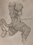 absurd_res anthro bethesda_softworks brushedwithlust felid fluffy fluffy_chest fluffy_tail fur graphite_(artwork) hi_res khajiit male mammal muscular muscular_anthro muscular_male nude pencil_(artwork) signature solo striped_body stripes tail tasteful_nudity the_elder_scrolls traditional_media_(artwork)