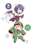  2girls anger_vein araga_kiwi bandaid bat_wings black_hair blank_eyes carrying carrying_person closed_eyes flying forward_facing_horns green_hair hat highres hiiragi_utena leoparde_(mahou_shoujo_ni_akogarete) light_blush magia_baiser mahou_shoujo_ni_akogarete medium_hair military_hat military_uniform miyu---1283 multiple_girls no_feet open_mouth simple_background sleeves_past_wrists spoken_anger_vein spoken_sweatdrop star_(symbol) sweatdrop triangle_mouth uniform white_background wings yamine_alice 