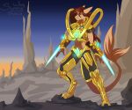  anthro armor blizzard_entertainment digital_drawing_(artwork) digital_media_(artwork) female fish marine muscular shark solo solo_focus starcraft starcraft_(franchise) sunny_way sunset video_games 