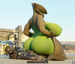 3d_(artwork) anthro areola arthropod big_breasts big_butt breasts butt clothed clothed/nude clothed_male clothed_male_nude_female clothing digital_media_(artwork) duo female female_on_top gabrielarchgod green_body helldivers huge_breasts huge_butt huge_hips huge_thighs human insect male male/female mammal nipples nude nude_female on_top sitting_on_another small_waist terminid thick_thighs wide_hips
