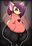 anthro bottomwear canid canine canis chihuahua clothed clothing domestic_dog gabriel_(thedeathcrow05) hair hat headgear headwear heart_symbol hi_res jacket male mammal pants purple_hair solo thedeathcrow05 thick_thighs topwear toy_dog yellow_body