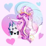 1:1 2024 abstract_background blush bow_tie canon_couple chibi clothing crown digital_drawing_(artwork) digital_media_(artwork) dress duo equid equine eyelashes female feral feral_on_feral friendship_is_magic fur hair hasbro headgear heart_symbol horn kissing_cheek makeup male male/female mammal meme miyalaflordorada multicolored_hair my_little_pony mythological_creature mythological_equine mythology princess_cadance_(mlp) romantic romantic_ambiance romantic_couple shining_armor_(mlp) size_difference smile the_bride_and_the_ugly_ass_groom tiara unicorn veil wedding wedding_dress white_body white_fur winged_unicorn wings
