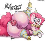 animal_genitalia animal_pussy anthro anus ball big_breasts big_butt breasts butt clothing clown crotch_breasts equine_genitalia equine_pussy female friendship_is_magic genitals hair hasbro hi_res huge_butt legwear my_little_pony pink_body pink_hair pinkie_pie_(mlp) pussy simple_background solo spread_legs spreading stockings thedeathcrow05 white_background
