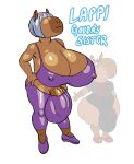 absurd_res anthro balls balls_outline big_balls big_breasts big_bulge big_penis bottomwear breasts brother_(lore) brother_and_sister_(lore) brown_body brown_hair bulge capybara caviid clothing detailed_bulge duo english_text eyewear footwear genital_outline genitals glasses gouda_(goudadunn) goudadunn gynomorph hair hand_on_hip hi_res huge_breasts huge_bulge intersex lappi_(goudadunn) male mammal multicolored_hair nipple_outline pants penis rodent sandals shirt shorts sibling_(lore) sister_(lore) smile text thick_thighs topwear two_tone_hair wide_hips
