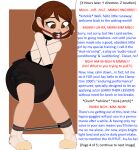  bdsm bondage bootie booties bound caption coloured_text diaper diaper_cover gag gagged inflation leg_bar leg_spreader pacifier penny_(bolt) rubber straitjacket third-party_edit unseen_character 