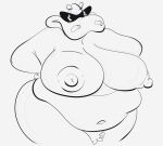 anthro belly big_belly big_breasts big_nipples breasts eyebrows eyewear fat_rolls female gladys_hippo guide_lines hands_on_hips hi_res jodero line_art monochrome navel nickelodeon nipples obese obese_female overweight overweight_anthro overweight_female pubes rocko&#039;s_modern_life sagging_breasts solo solo_focus sunglasses thick_thighs wide_hips