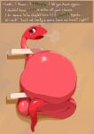  2021 belly big_belly earthbound_(series) english_text female hi_res nintendo obese overweight red_body reptile rope_snake scalie simple_background snake solo susfishous text video_games wall_(disambiguation) 