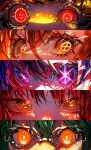  5girls blonde_hair chainsaw_man diyokama eye_focus eyes_visible_through_hair glasses green_hair hair_between_eyes highres hoshino_ai_(oshi_no_ko) looking_at_viewer makima_(chainsaw_man) multiple_girls orange_eyes original oshi_no_ko purple_eyes purple_hair red_eyes red_hair ringed_eyes star-shaped_pupils star_(symbol) symbol-shaped_pupils thick_eyelashes two-tone_eyes yellow_eyes 