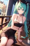  ai-generated amsterdam blue_hair closed_mouth hat hatsune_miku non-web_source sitting smile 