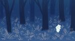  ayu_(mog) blue_theme bunny forest grass looking_at_viewer nature no_humans original solo tree 