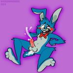absurd_res anthro bodily_fluids cum cum_in_ass cum_inside cumshot ejaculation five_nights_at_freddy&#039;s five_nights_at_freddy&#039;s_2 genital_fluids hands-free hi_res lagomorph leporid male male/male mammal rabbit scottgames solo solo_focus toy_bonnie_(fnaf) wet wickedwhiskerz