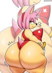 amy_rose anthro big_butt breasts butt clothing eulipotyphlan female green_eyes hair heart_symbol hedgehog hi_res huge_butt mammal pink_hair sega solo sonic_the_hedgehog_(series) swimwear tail thedeathcrow05 yellow_body
