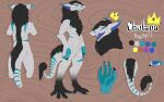 anonymous_artist chest_tuft claws crown feet hair headgear hi_res king_chulapa looking_at_viewer male model_sheet neck_tuft open_mouth open_smile prehensile_feet sergal smile solo standing tail tail_tuft teeth toes tuft unknown_artist