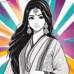  1girl ai-generated backround blouse blush looking_at_viewer monochrome non-web_source saree shirt solo standing tagme 