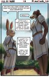  2024 5_fingers absurd_res anthro beastars black_nose breasts brown_body brown_fur canid canine canis clothed clothed_anthro clothed_female clothing comic confident dialogue domestic_rabbit dress duo dwarf_rabbit english_text female fingers fist fur grey_body grey_fur haru_(beastars) hi_res humanoid_hands juno_(beastars) kneeling lagomorph leporid lewduck mammal on_one_knee oryctolagus page_number rabbit school_uniform size_difference smile speech_bubble standing text uniform white_body white_fur wolf 