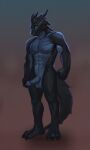  black_body blue_body dragon genitals green_eyes guppic hi_res looking_at_viewer male mythological_creature mythological_scalie mythology penis scalie solo 