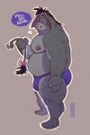 2024 animate_inanimate anthro anthrofied areola asinus barazoku barefoot belly biceps big_belly big_muscles big_pecs bow_ribbon breath bulge clothed clothing dialogue disney donkey eeyore english_text equid equine eyebrows facial_hair feet frown grey_background hair hi_res holding_tail huge_muscles living_plushie looking_at_viewer male mammal musclegut muscular muscular_anthro muscular_male narrowed_eyes nipples overweight overweight_anthro overweight_male pecs plushie sad side_view signature simple_background solo standing tail talking_to_viewer text thick_thighs toastyfuzzbuns topless topless_anthro topless_male underwear underwear_only winnie_the_pooh_(franchise) 
