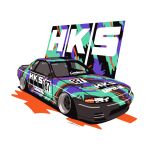  car commentary highres hks motor_vehicle nissan nissan_skyline nissan_skyline_gt-r nissan_skyline_r32 original race_vehicle racecar shadow signature stance_(vehicle) symbol-only_commentary vehicle_focus wang-tang_(_lose_control) 