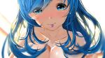  1girl absurdres blue_eyes blue_hair highres long_hair non-web_source original solo upper_body 