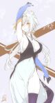  absurdres black_thighhighs breasts cleavage highres jewelry large_breasts long_hair ootori_karen pendant smile solo tensei_shitara_slime_datta_ken thighhighs velzard_(tensei_shitara_slime_datta_ken) white_hair yellow_eyes 