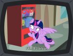  badumsquish equid equine female file_photo friendship_is_magic hair hi_res horn machine mammal my_little_pony purple_eyes purple_hair snack_machine snacks stuck television twilight_sparkle_(mlp) vending_machine winged_unicorn wings 