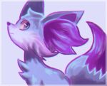 2016 ambiguous_gender blue_body blue_eyes blue_fur border canid canine cheek_tuft chest_tuft colored digital_drawing_(artwork) digital_media_(artwork) facial_tuft fennekin feral fur game_freak generation_6_pokemon grey_background inner_ear_fluff looking_back mammal mouth_closed multicolored_body multicolored_fur multicolored_tail nintendo pokemon pokemon_(species) purple_body purple_fur purple_inner_ear_fluff purple_nose quadruped shadnoir simple_background solo tail translucent_border tuft white_body white_fur