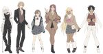  3boys 3girls accelerator_(toaru_majutsu_no_index) albino belt blonde_hair gyaru highres jacket jacket_on_shoulders kakine_teitoku long_hair misaka_mikoto multiple_belts multiple_boys multiple_girls pantyhose tan toaru_majutsu_no_index very_long_hair 