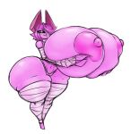  absurd_res areola beepunz big_breasts big_butt breasts bubblemummy butt female hi_res holding_breast horn horned_humanoid huge_breasts huge_butt huge_thighs humanoid hyper hyper_breasts hyper_butt hyper_thighs navel nipples pink_body simple_background smile solo standing thick_thighs 