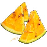  food food_focus fruit highres miri_illust no_humans original seed signature simple_background watermelon white_background 