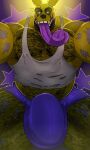  absurd_res alternate_version_at_source andromorph animal_humanoid animatronic anthro big_muscles big_pecs big_tongue body_hair bulge chest_hair clothed clothing digital_media_(artwork) five_nights_at_freddy&#039;s five_nights_at_freddy&#039;s_3 hairy hi_res huge_tongue humanoid intersex lagomorph leg_hair leporid looking_at_viewer machine male mammal muscular muscular_anthro muscular_male nastybluepal open_mouth pecs rabbit raised_clothing raised_shirt raised_tank_top raised_topwear robot scottgames shirt size_difference solo spread_legs spreading springtrap_(fnaf) tank_top tongue tongue_out topwear underwear 