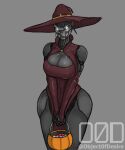  abs absurd_res big_breasts breasts clothed clothing exo_(destiny) female grey_body halloween hat headgear headwear hi_res holidays humanoid looking_at_viewer machine object0fdesire robot solo trick_or_treat white_eyes witch_costume witch_hat 