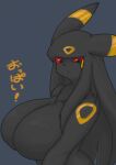  2023 absurd_res accessory anthro arm_markings ashi_foot big_breasts black_body black_ear_tips black_ears black_eyes black_fur black_hair black_nose breasts canid colored digital_media_(artwork) digital_painting_(artwork) dipstick_ears ear_markings eeveelution facial_markings featureless_breasts female female_anthro forehead_markings fur generation_2_pokemon grey_background hair hair_accessory half-length_portrait head_markings hi_res huge_breasts japanese_text kemono long_hair looking_at_viewer mammal markings monotone_hair multicolored_body multicolored_ears multicolored_fur neck_tuft nintendo nude pokemon pokemon_(species) pokemorph portrait red_sclera shaded shoulder_markings side_view simple_background solo text translated tuft two_tone_body two_tone_ears two_tone_fur umbreon yellow_body yellow_ears yellow_fur yellow_markings 