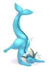  2021 absurd_res ambiguous_gender digital_media_(artwork) ear_frill eeveelution feral frill_(anatomy) hi_res long_tail metalisk nintendo orange_body pok&eacute;mon pok&eacute;mon_(species) simple_background solo thick_tail thick_thighs vaporeon video_games 
