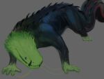  big_tail black_body claws fangs feral green_claws green_head green_lizard_(rain_world) lizard_(rain_world) male rain_world solo tail teeth theonetwo videocult 