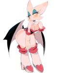  1girl ass bat_wings blush blush_stickers breasts full_body furry furry_female heart heart-shaped_ornament highres huge_ass large_ears legs long_eyelashes rouge_the_bat simple_background sketch solo sonic_(series) tail thick_eyelashes usa37107692 white_background white_fur wide_hips wings 