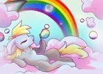  2024 asexual_pride_colors bisexual_pride_colors blonde_hair blowing_bubbles bubble cloud colorful_theme cutepencilcase cutie_mark derpy_hooves_(mlp) equid equine eyelashes eyes_closed female feral friendship_is_magic fur grey_body grey_fur hair hasbro hi_res hooves lesbian_pride_colors lgbt_pride lgbt_pride_month lying mammal my_little_pony mythological_creature mythological_equine mythology nonbinary_pride_colors on_back on_cloud open_mouth orange_lesbian_pride_colors pansexual_pride_colors pastel_theme pegasus pride_colors progress_pride_colors rainbow rainbow_arch rainbow_pride_colors shaded six-stripe_rainbow_pride_colors sky solo transgender_pride_colors vincian_pride_colors wings 