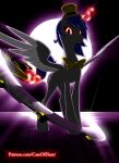  bow_tie clothing cylinder darkness drake_drachenlicht equid equine fan_character feral friendship_is_magic hasbro hat headgear headwear hi_res horn magic male mammal melee_weapon moon my_little_pony polearm red_eyes scythe top_hat using_magic weapon winged_unicorn wings 