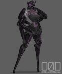  absurd_res big_breasts breasts clothed clothing cybernetics cyborg female hi_res humanoid machine midriff multi_arm multi_eye multi_limb nipples_visible_through_clothing object0fdesire purple_body purple_skin solo 