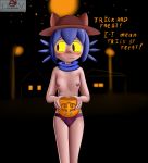  2018 animal_humanoid blue_hair blush breasts camel_toe cat_humanoid clothing felid felid_humanoid feline feline_humanoid female filler_shmazman hair hat humanoid mammal niko_(oneshot) oneshot panties purple_panties underwear yellow_sclera 