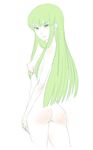  ass breasts c.c. code_geass flat_ass green_hair hachimitsuboi long_hair medium_breasts nude scar solo 